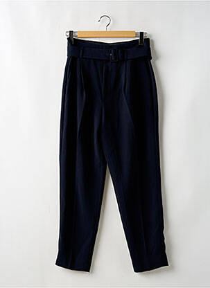 Pantalon droit coupe carotte taille haute bleu MANGO femme