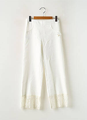 Pantalon droit coupe droite taille élastique blanc LE CHIC fille