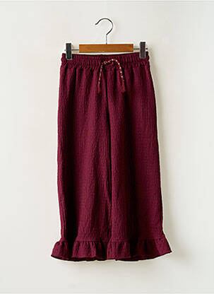 Pantalon large tissage crêpe taille élastique rouge JUBEL fille