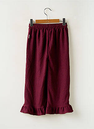 Pantalon large fermeture liens à nouer taille élastique rouge JUBEL fille