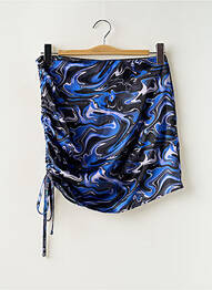 Jupe courte fermeture zip latéral bleu OLGA LEYERS femme
