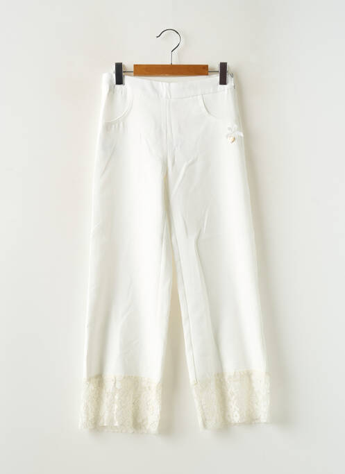 Pantalon droit coupe droite taille élastique blanc LE CHIC fille