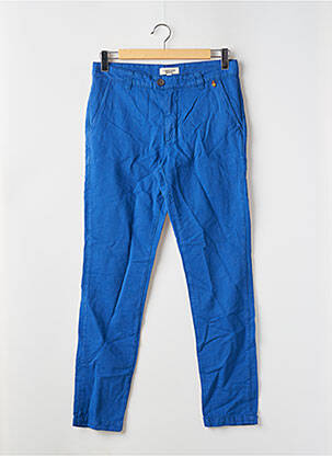 Pantalon chino tissage popeline taille normale bleu L'IMPECCABLE MARCEL homme