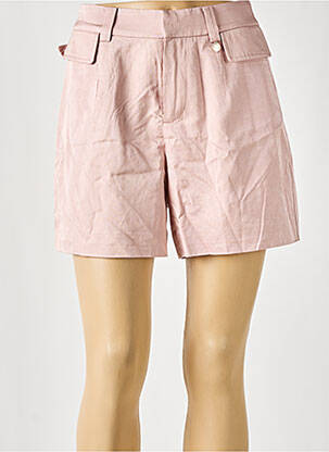 Short fermeture zippée sous rabat avec crochet taille haute rose MORGAN femme