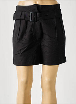 Short taille à pinces taille haute noir MORGAN femme