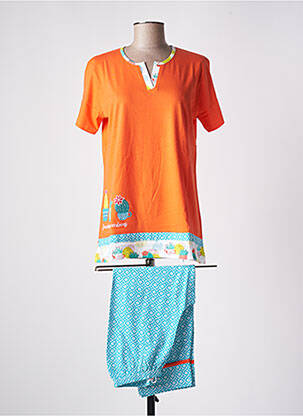 Pyjama col v orange ROSE POMME femme