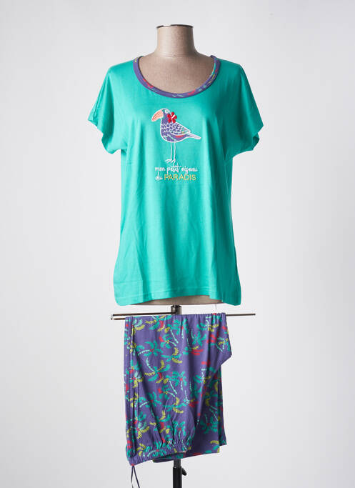 Pyjama tissage jersey vert ROSE POMME femme