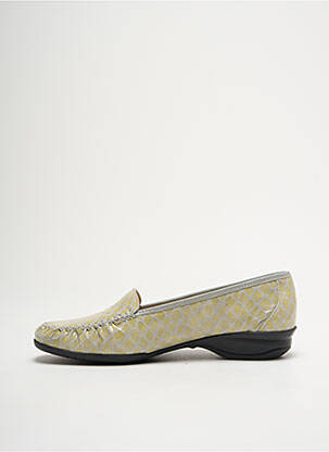 Mocassins tissage satiné talon plat jusqu'à 3cm vert BOISSY femme