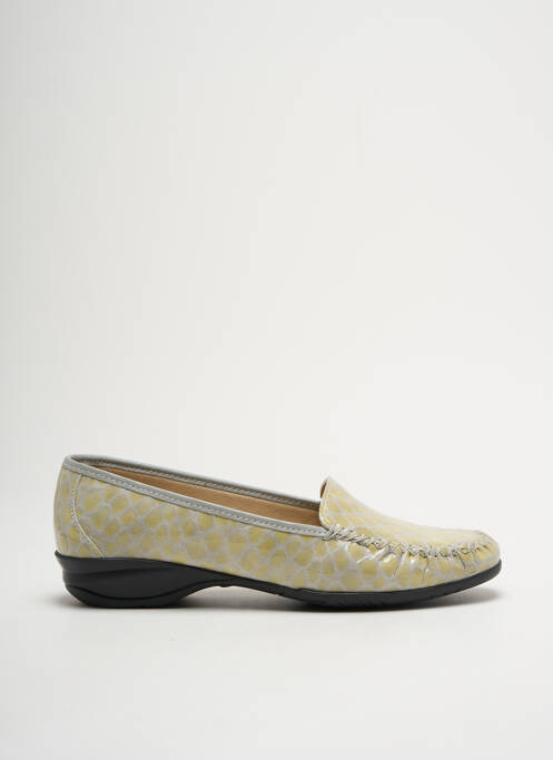Mocassins tissage satiné talon plat jusqu'à 3cm vert BOISSY femme