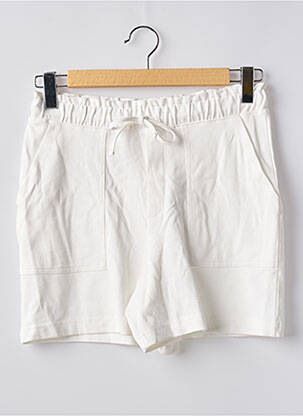 Short coupe droite taille haute blanc MNG femme