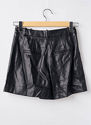 Short tissage simili-cuir taille haute noir MANGO femme