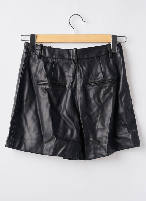 Short tissage simili-cuir taille haute noir MANGO femme
