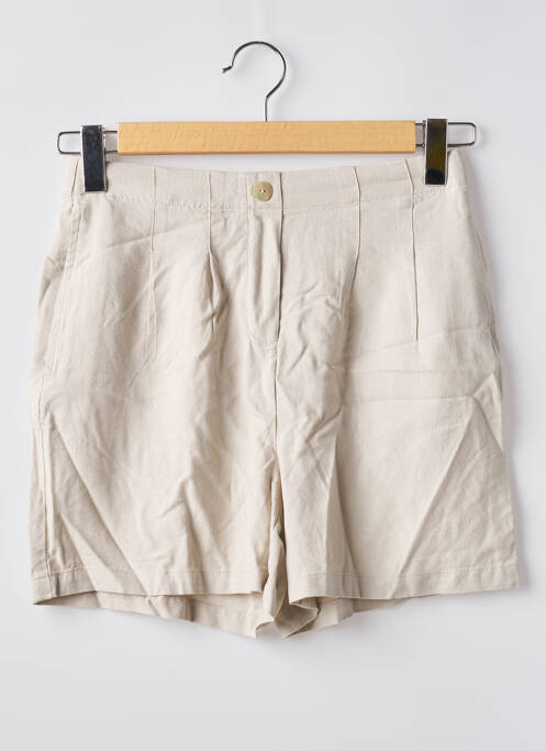 Short taille élastique taille haute beige VERO MODA femme