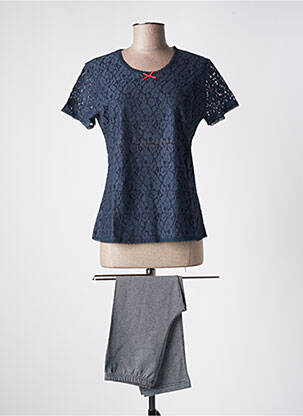 Pyjama tissage jersey bleu ROSE POMME femme