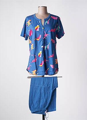 Pyjama col v bleu ROSE POMME femme