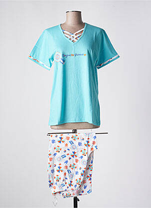 Pyjama col v bleu ROSE POMME femme