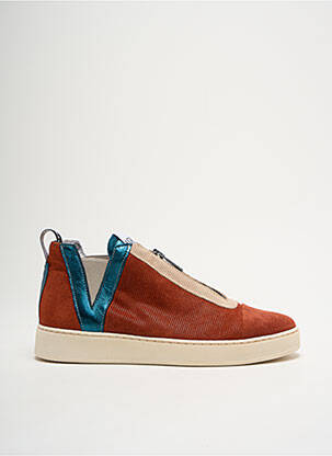 Baskets nubuck talon plat jusqu'à 3cm bleu VADDIA femme