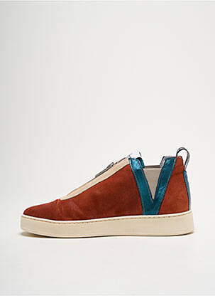 Baskets nubuck talon plat jusqu'à 3cm bleu VADDIA femme