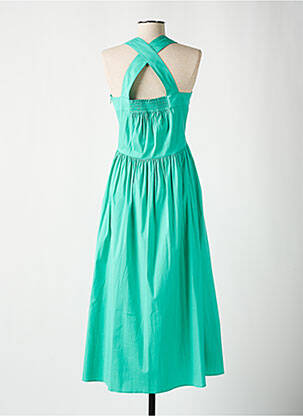 Robe mi-longue col v fines bretelles vert MAX MARA femme