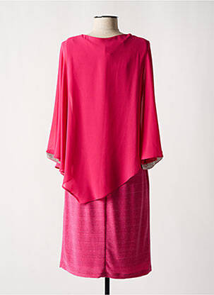 Robe mi-longue manches 3/4 manches 3/4 rose FRANK LYMAN femme