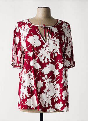Blouse tissage popeline manches courtes rouge PERSONA BY MARINA RINALDI femme