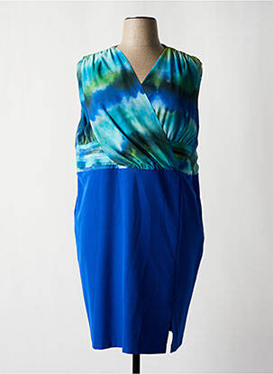 Robe mi-longue imprimé fantaisie sans manche bleu GREGORY PAT femme