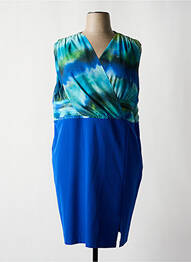 Robe mi-longue imprimé fantaisie sans manche bleu GREGORY PAT femme