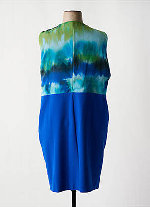 Robe mi-longue imprimé fantaisie sans manche bleu GREGORY PAT femme