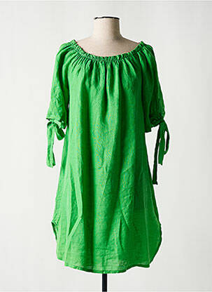 Robe courte vert BLANC BOHEME pour femme