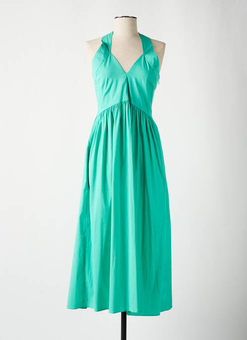 Robe mi-longue col v fines bretelles vert MAX MARA femme