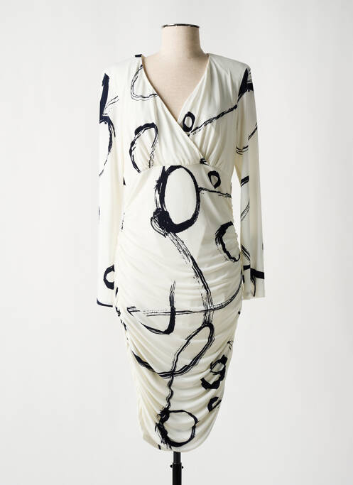 Robe mi-longue beige FRANK LYMAN pour femme