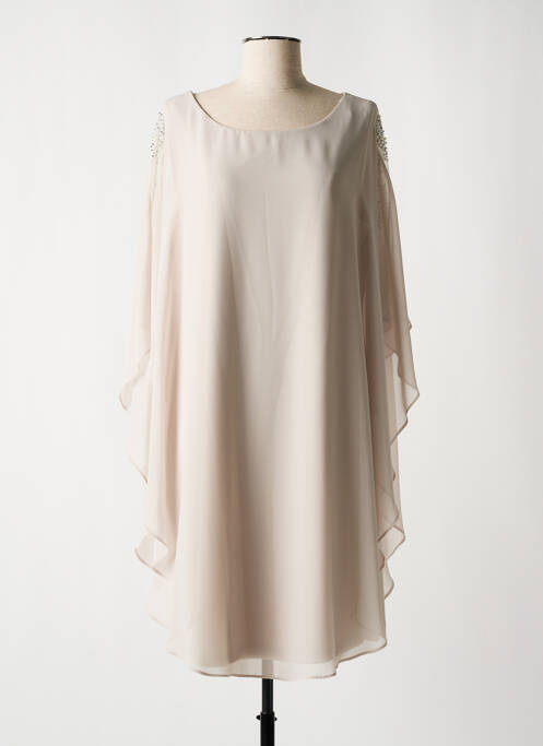 Robe mi-longue beige FRANK LYMAN pour femme