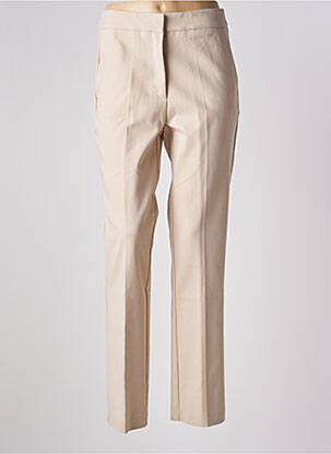 Pantalon chino tissage popeline taille normale beige ANNA SERAVALLI femme