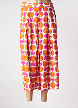 Pantalon 7/8 taille haute taille haute orange BLANC BOHEME femme
