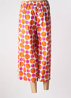Pantalon 7/8 taille haute taille haute orange BLANC BOHEME femme