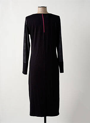 Robe mi-longue imprimé fantaisie manches longues noir JEAN GABRIEL femme
