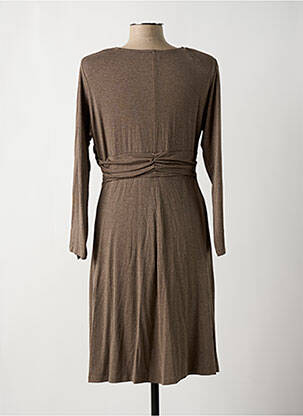 Robe mi-longue manches longues manches longues marron MJ DE ATIAN femme