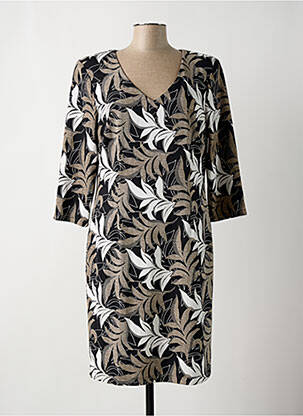 Robe mi-longue manches 3/4 manches 3/4 noir FRANK LYMAN femme