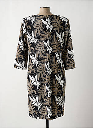 Robe mi-longue manches 3/4 manches 3/4 noir FRANK LYMAN femme