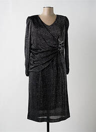 Robe mi-longue manches longues manches longues noir JOMHOY femme