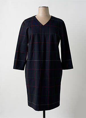 Robe mi-longue manches longues manches longues bleu GEVANA femme