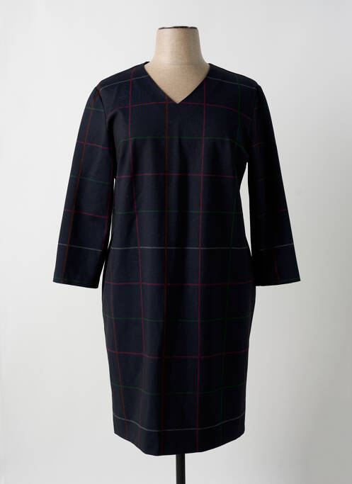 Robe mi-longue manches longues manches longues bleu GEVANA femme