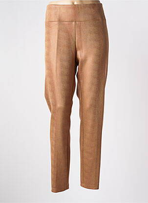 Legging effet matière satinée taille haute beige FRANK LYMAN femme