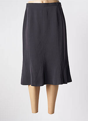 Jupe mi-longue coupe droite évasée sur le bas gris SOMMERMANN femme