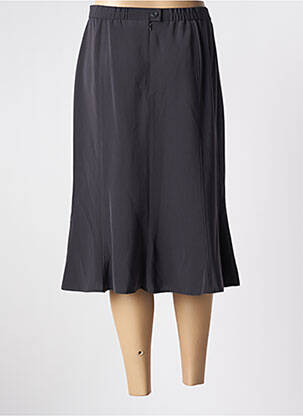 Jupe mi-longue coupe droite évasée sur le bas gris SOMMERMANN femme