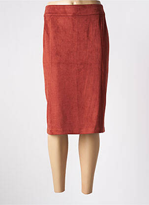 Jupe mi-longue taille à pinces orange GEVANA femme