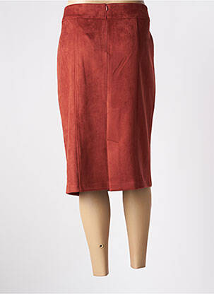Jupe mi-longue taille à pinces orange GEVANA femme