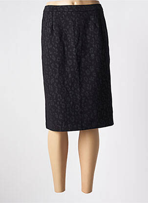 Jupe mi-longue taille à pinces noir GEVANA femme