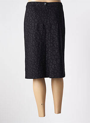 Jupe mi-longue taille à pinces noir GEVANA femme