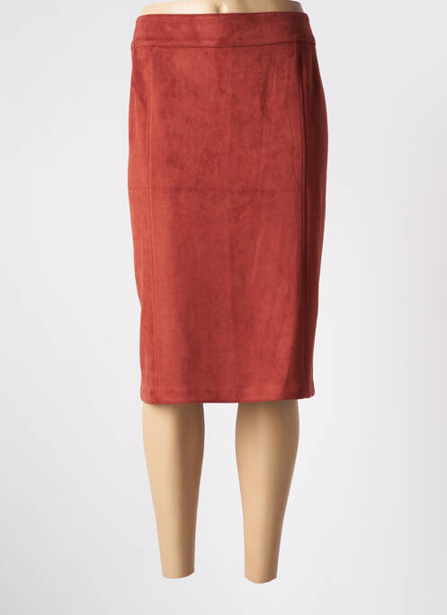 Jupe mi-longue orange GEVANA pour femme